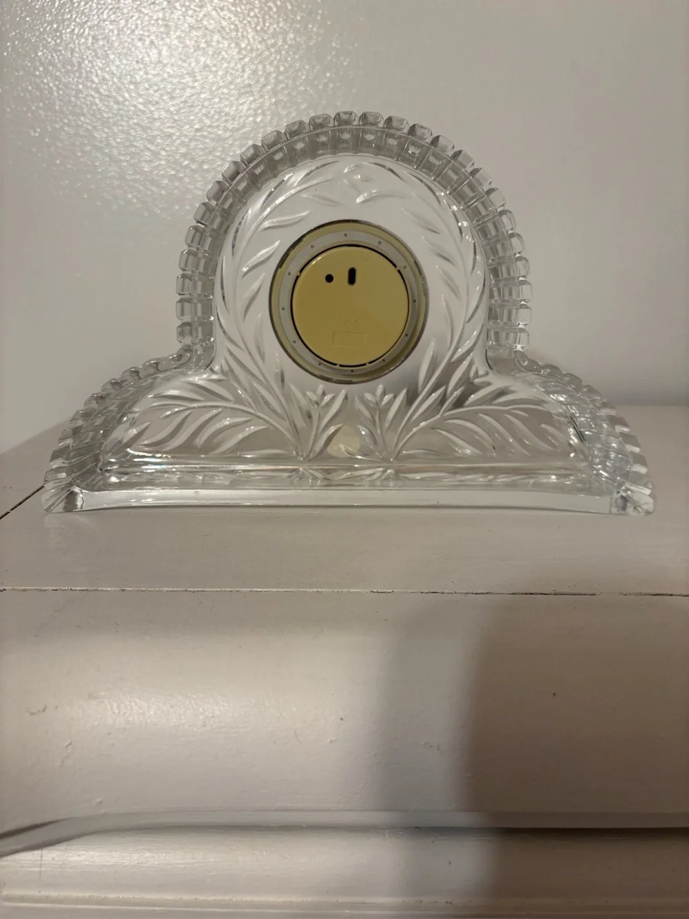 PRINCESS HOUSE Vintage 24% Lead Crystal Mantel Clock Wildflower